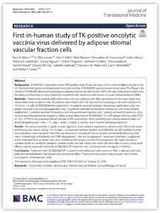 8 First in human study of TK positive oncolytic vaccinia virus delivered img